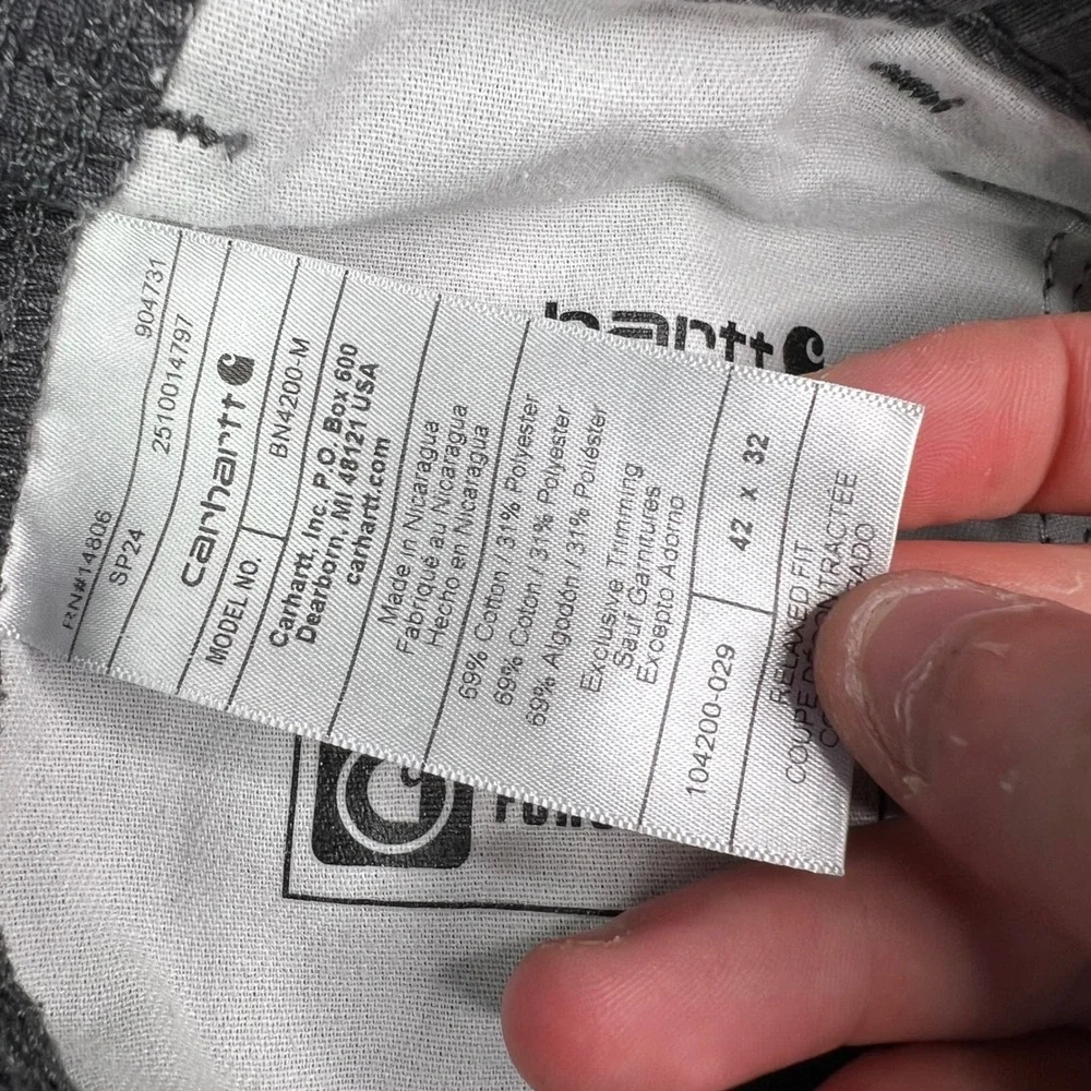 Carhartt Force Relaxed Fit Cargo Pants Mens 42x32 Fit 40x32 Grey Ripstop Utility